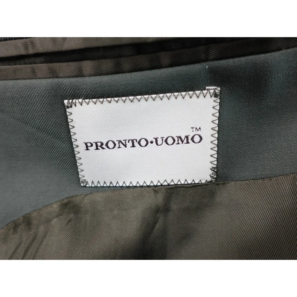 Pronto Uomo Blazer Mens 42L Olive Green Three Button‎ Wool Blend Sport Coat